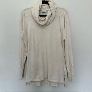 Columbia cowl neck long sleeve tunic top cream colored women’s size L large